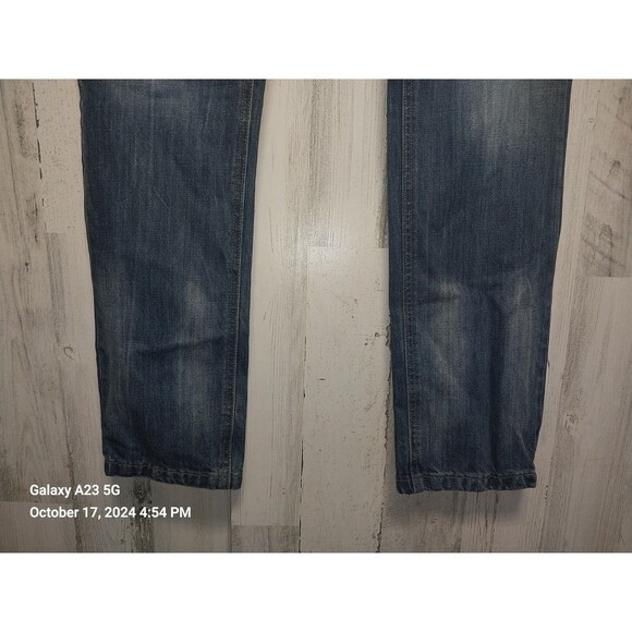 CJ Black Jeans Mens 32X34 Blue Slim Straight Whiskered Distressed - Picture 2 of 9